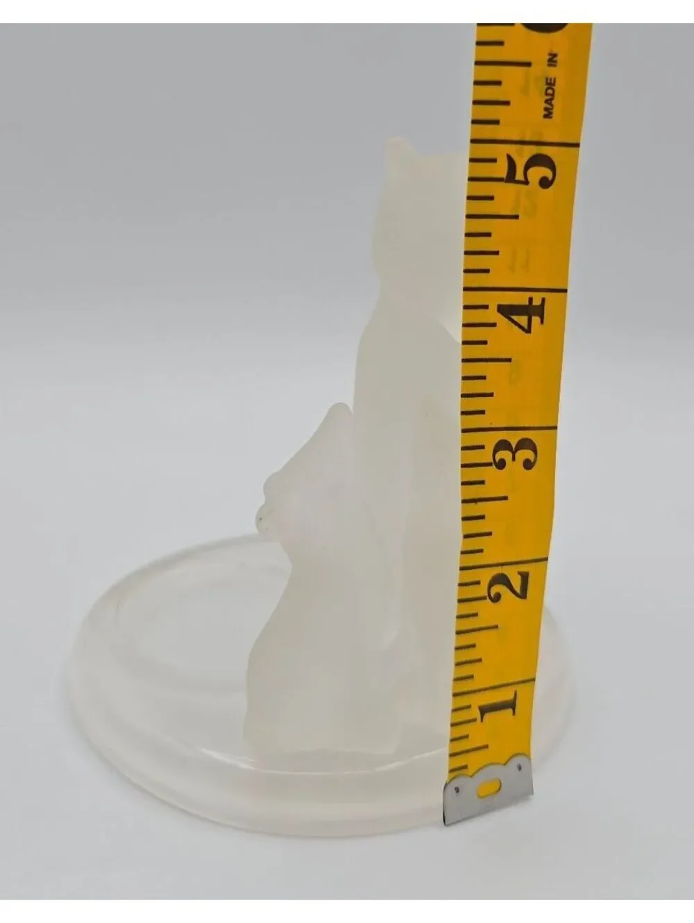 Retired PartyLite Frosted Glass Wolf Family Tealight Candle Holder